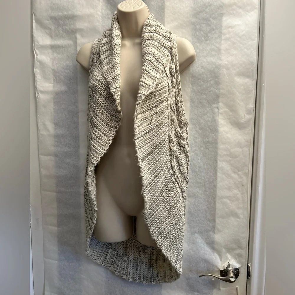 RXB Knitted Gray Cardigan Sweater Long Vest Sz-S.‎ CC16